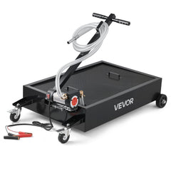VEVOR Low Profile Oil Drain Pan, 15 Gallon Capacity, Rolling Oil Drain Pan with Electric Pump & 7.2 ft Hose, Leak-proof
