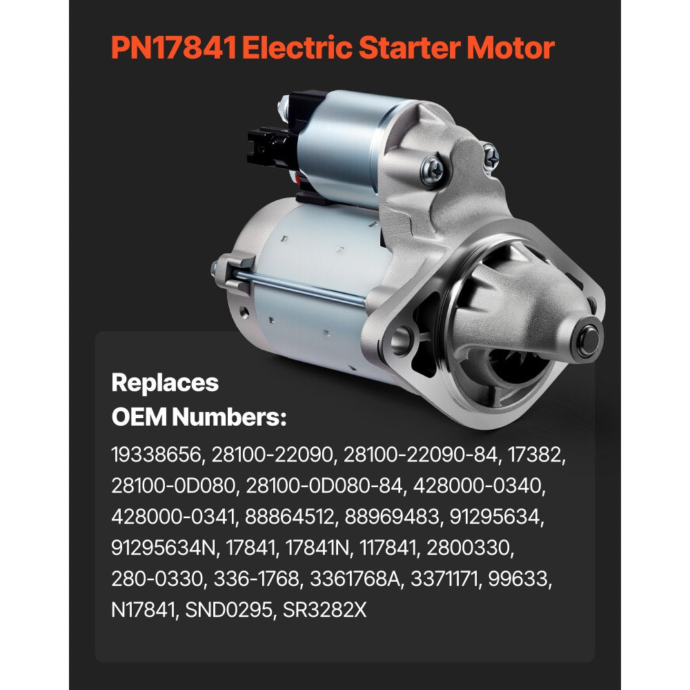 VEVOR Starter 17841, Starter Motor Replacement Compatible with Pontiac Vibe L4 1.8L 2003-2008, Toyota Corolla/Matrix L4