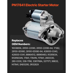 VEVOR Starter 17841, Starter Motor Replacement Compatible with Pontiac Vibe L4 1.8L 2003-2008, Toyota Corolla/Matrix L4