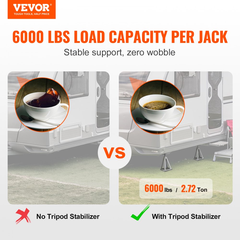 VEVOR RV Stabilizer Jacks, 4 Pack Aluminum RV Leveling Jacks, RV Stack Jacks for RV Travel Trailer Camper, Single Screw