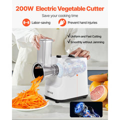 VEVOR Electric Cheese Grater Salad Maker, 200W Salad Shooter, Electric Vegetable Slicer Shredder Chopper for Fruits