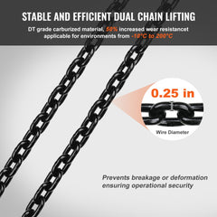 VEVOR Electric Chain Hoist, 2200 lbs Load, 20 ft Lifting Height, 6.9 ft/min Speed, 120V, Single Phase Overhead Crane