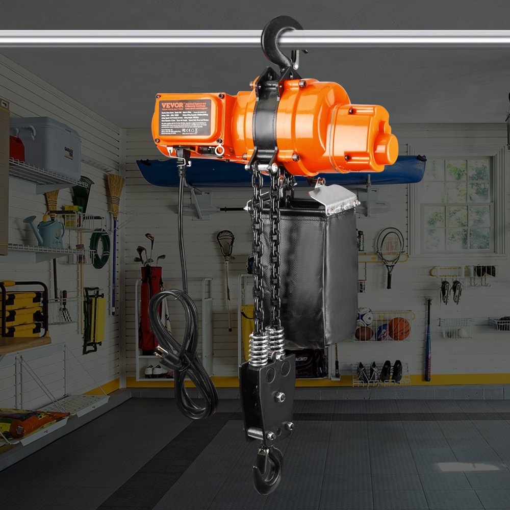 VEVOR Electric Chain Hoist, 2200 lbs Load, 20 ft Lifting Height, 6.9 ft/min Speed, 120V, Single Phase Overhead Crane