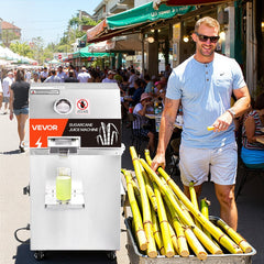 VEVOR Commercial Sugar Cane Juicer, 800W Electric Sugarcane Juicer Machine with 661LBS/H High Output, 3 Stainless Steel