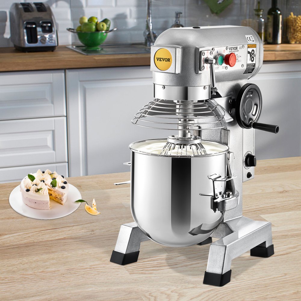 VEVOR Commercial Food Mixer, 15Qt Commercial Mixer with Timing Function, 500W Stainless Steel Bowl Heavy Duty Electric