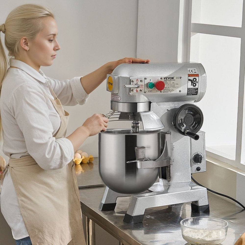 VEVOR Commercial Food Mixer, 30Qt Commercial Mixer with Timing Function, 1100W Stainless Steel Bowl Heavy Duty Electric