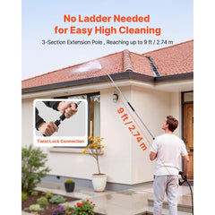 VEVOR 9 FT Pressure Washer Telescoping Wand, 3-Section with Power Washer Extension Wands, 7 Nozzles, Hose Adapter