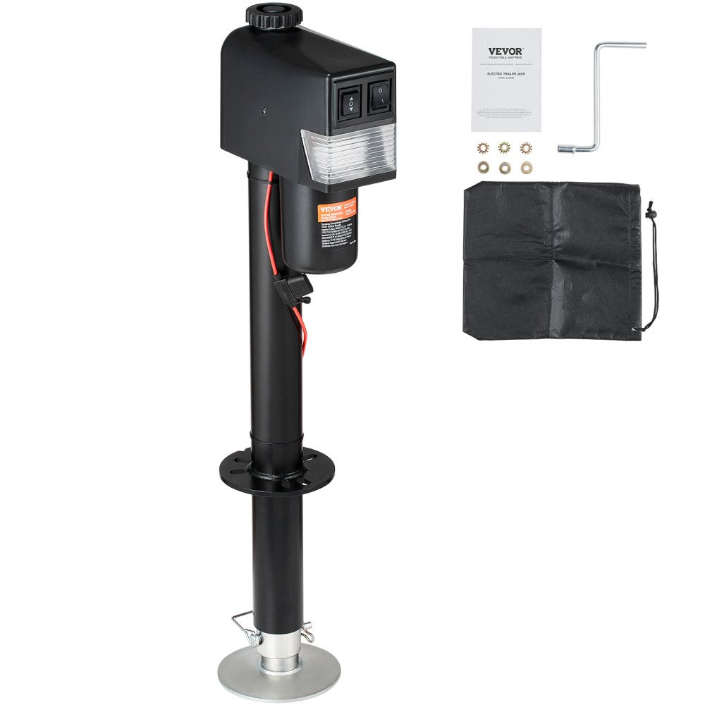 VEVOR Electric Trailer Jack, Power Tongue Jack Weight Capacity 3500 lbs, 9.84"-33.85" Electric Tongue Jack with