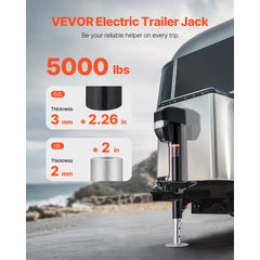 VEVOR Electric Trailer Jack, 5000 lbs, Heavy Duty RV Electric Power Tongue Jack with 2 Way Connector, Remote Control