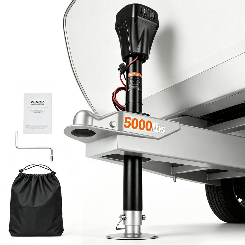 VEVOR Electric Trailer Jack, 5000 lbs, Heavy Duty RV Electric Power Tongue Jack with 2 Way Connector, Manual Crank