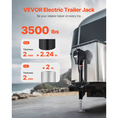 VEVOR Electric Trailer Jack, 3500 lbs, Heavy Duty RV Electric Power Tongue Jack with 7-pin Connector, Manual Crank