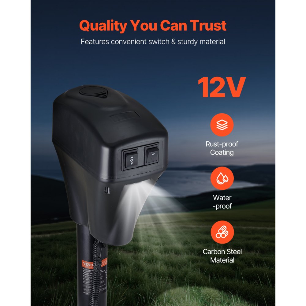 VEVOR Electric Trailer Jack, 5000 lbs, Heavy Duty RV Electric Power Tongue Jack with 7-pin Connector, Manual Crank