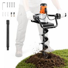 VEVOR Electric Post Hole Digger, 5.71 in Auger Bit with 1500W Powerful Motor, 140 RPM Alloy Steel Earth Auger Drill Bit