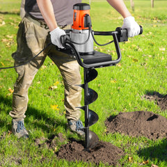 VEVOR Electric Post Hole Digger, 5.71 in Auger Bit with 1500W Powerful Motor, 140 RPM Alloy Steel Earth Auger Drill Bit