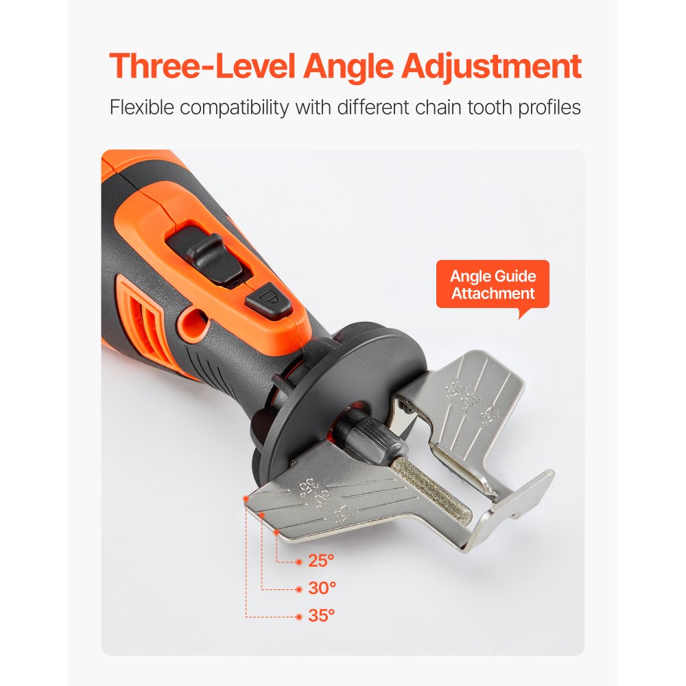 VEVOR Cordless Chainsaw Sharpener, 5-Speed Adjustable Electric Saw Chain Sharpener 5000-30000 RPM, Rechargeable