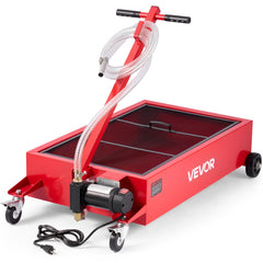 VEVOR Low Profile Oil Drain Pan, 17 Gallon Capacity, Rolling Oil Drain Pan with Electric Pump, 7.2 ft Hose & T Folding