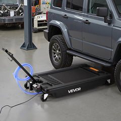 VEVOR Low Profile Oil Drain Pan, 17 Gallon Capacity, Rolling Oil Drain Pan with Electric Pump, 7.2 ft Hose & T Folding