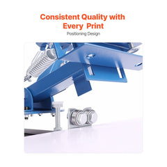 VEVOR Screen Printing Machine 4 Color 4 Station Silk Screen Printing Press, 21.3 x 17.7 in, 360° Rotatable, Accurate