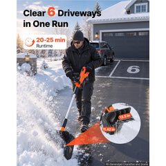 VEVOR Electric Snow Shovel 40V 13.5" Battery-Powered Cordless Snow Blower, for Driveway Patio Deck, Includes 2 x 4Ah