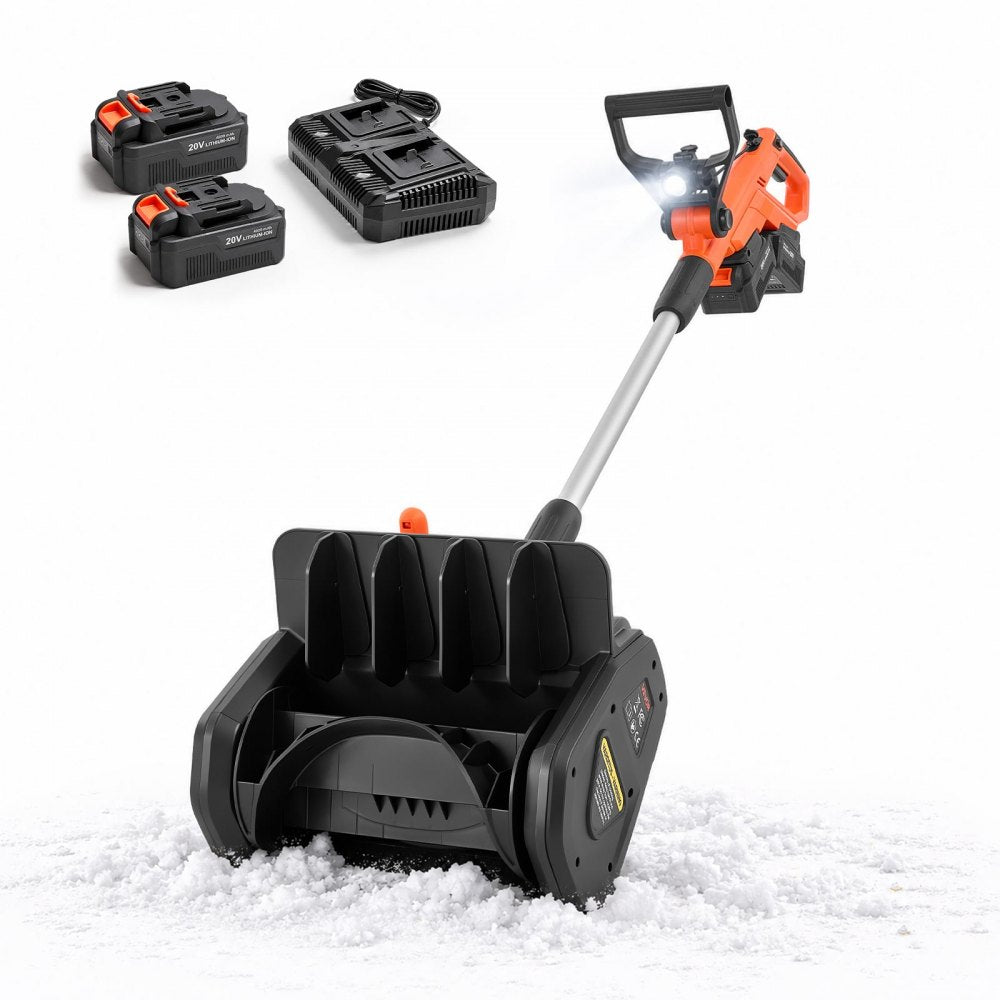 VEVOR Electric Snow Shovel 40V 13.5" Battery-Powered Cordless Snow Blower, for Driveway Patio Deck, Includes 2 x 4Ah