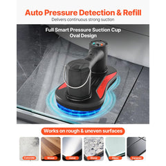 VEVOR Electric Vacuum Suction Cup, 375 lbs Max Lifting Capacity, Vacuum Glass Lifter with Digital Display, Heavy Duty