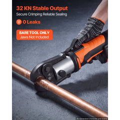 VEVOR Press Tool, 18V Electric Pipe Crimping Tool, 32KN Powerful Standard Output, Brushless Motor, 360 ° Rotating Head