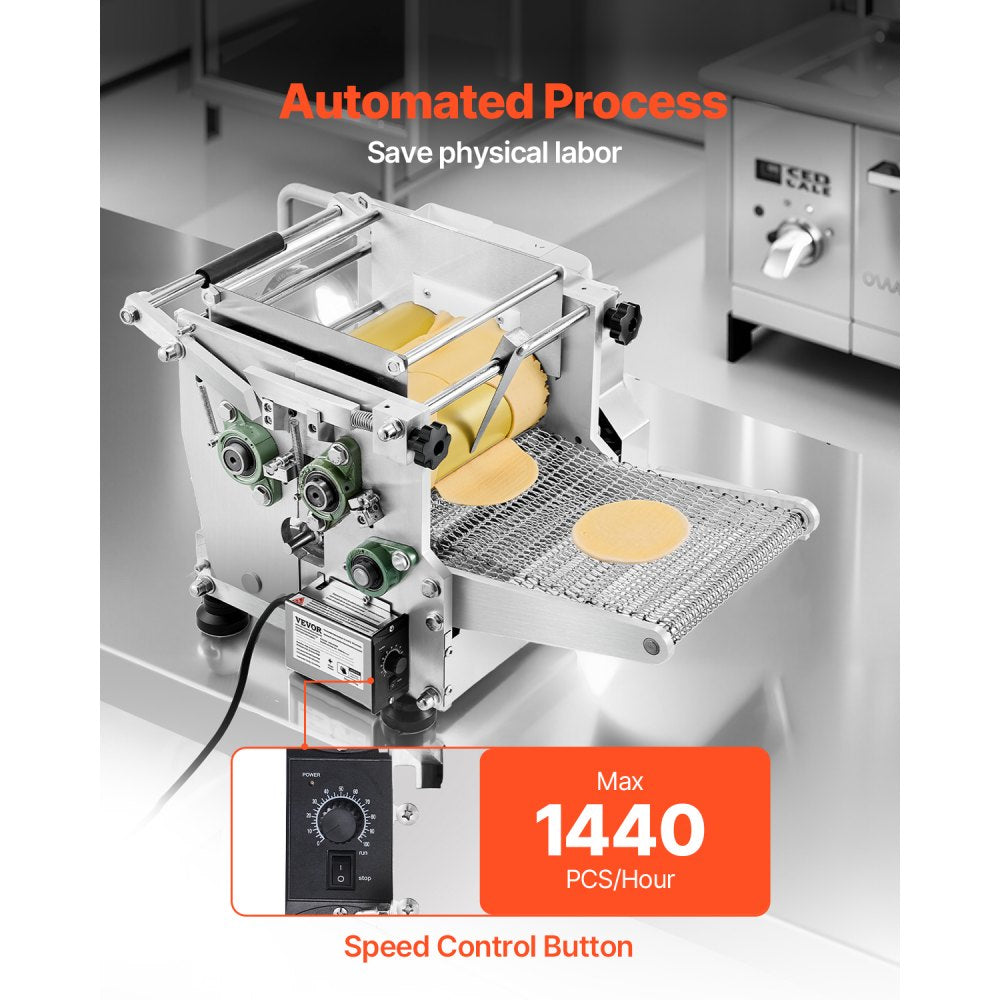 VEVOR Electric Tortilla Maker, Automatic Corn Tortilla Making Machine with Non-Stick Coating and Two Molds(4 in + 6