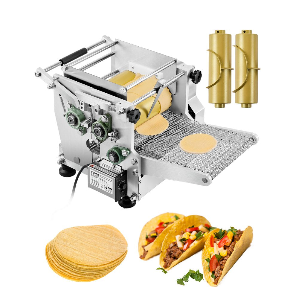 VEVOR Electric Tortilla Maker, Automatic Corn Tortilla Making Machine with Non-Stick Coating and Two Molds(4 in + 6