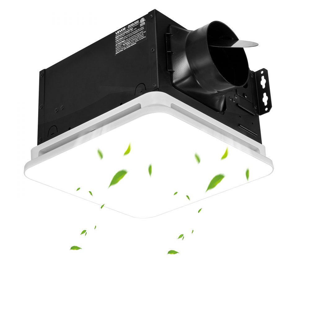 VEVOR Bathroom Exhaust Fan with LED Light, 80 CFM 4000K Bathroom Vent, 1.5 Sones Low-Noise, Premium Motor Ceiling Fan