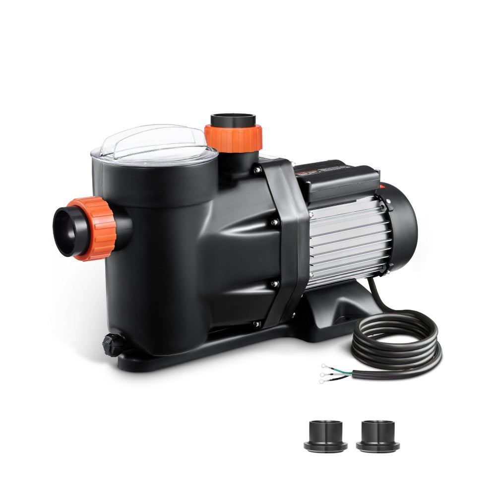 VEVOR Above Ground Pool Pump, 1.5HP, 122 GPM Max Flow Single Speed Swimming Pool Pump, 220V 3450 RPM 55 ft Max Head