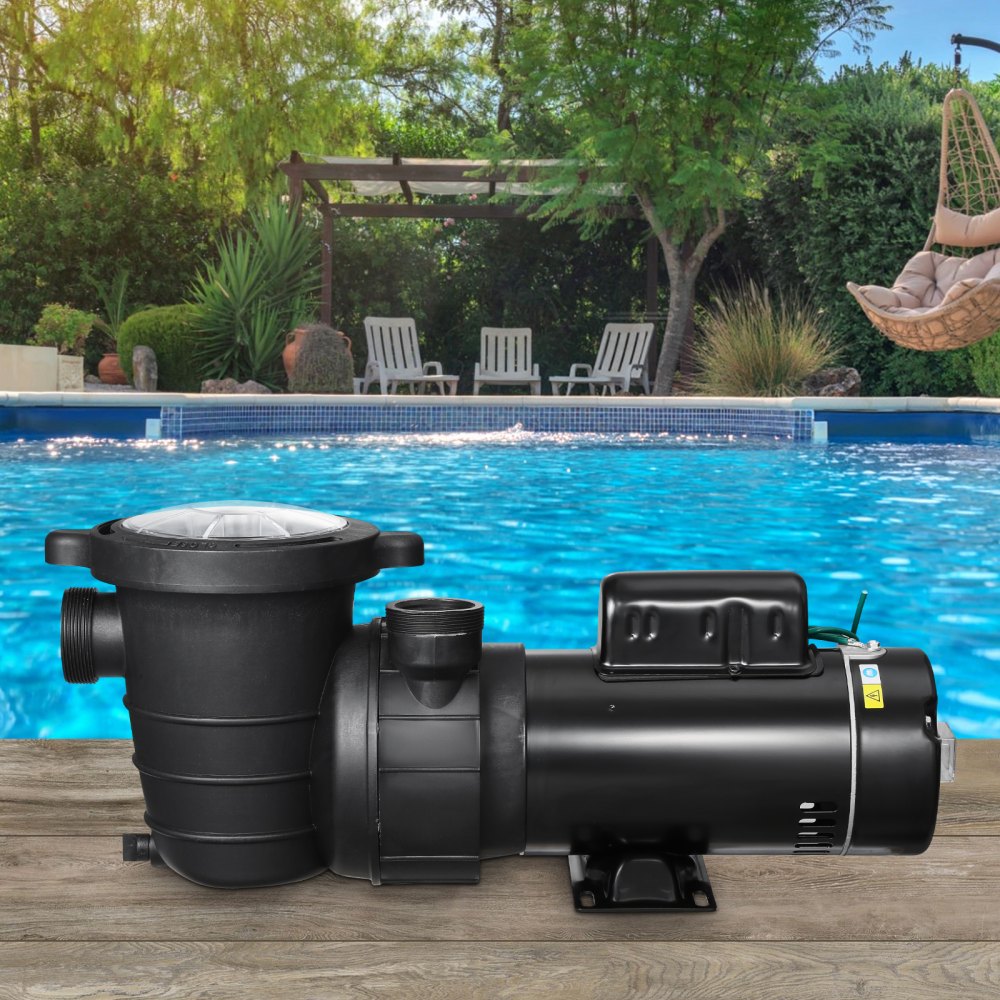 VEVOR Above Ground Pool Pump, 1.5HP/0.35HP, Dual Speed Swimming Pool Pump, High 110 GPM 54 ft Lift, Low 52 GPM 14 ft
