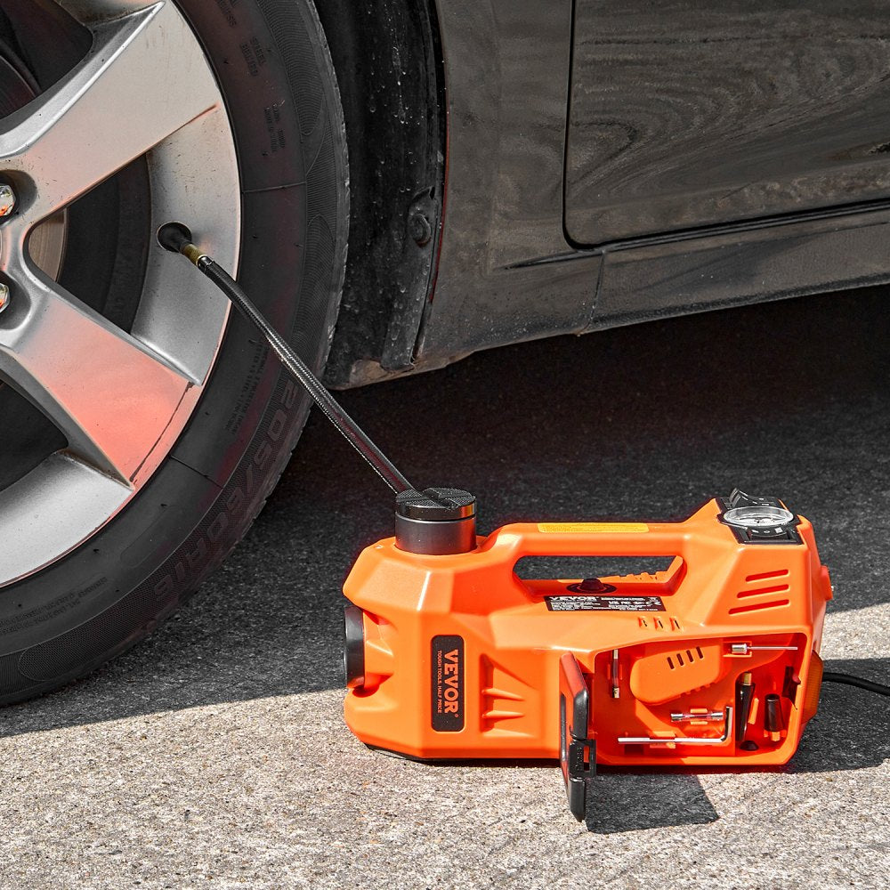 VEVOR Electric Car Jack, 5 Tons /11000 lbs, Electric Scissor Jack with Built-In Inflator, 12V Adjustable Tire Change