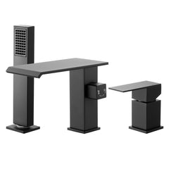 VEVOR Roman Tub Faucet, 3 Hole Waterfall Bathtub Faucet, Roman Bathtub Faucets Set with Shower Head & 1 Handle, Deck