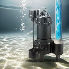 VEVOR Submersible Sewage Pump, 3/4 HP, 6000 GPH Cast Iron Sewage/Effluent Pump with Automatic Tethered Float Switch