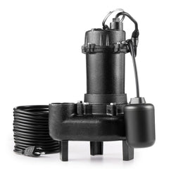 VEVOR Submersible Sewage Pump, 1 HP, 5200 GPH Cast Iron Sewage/Effluent Pump with Automatic Tethered Float Switch