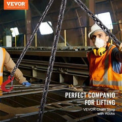 VEVOR Chain Sling, 5/16 inch x 10 ft Lifting Chains with Hooks, G80 Engine Chain Hoist Lifts, 11000 lbs/5 Ton Lifting