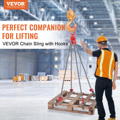 VEVOR Chain Sling, 5/16 inch x 5 ft Lifting Chains with Hooks, G80 Engine Chain Hoist Lifts, 11000 lbs/5 Ton Lifting
