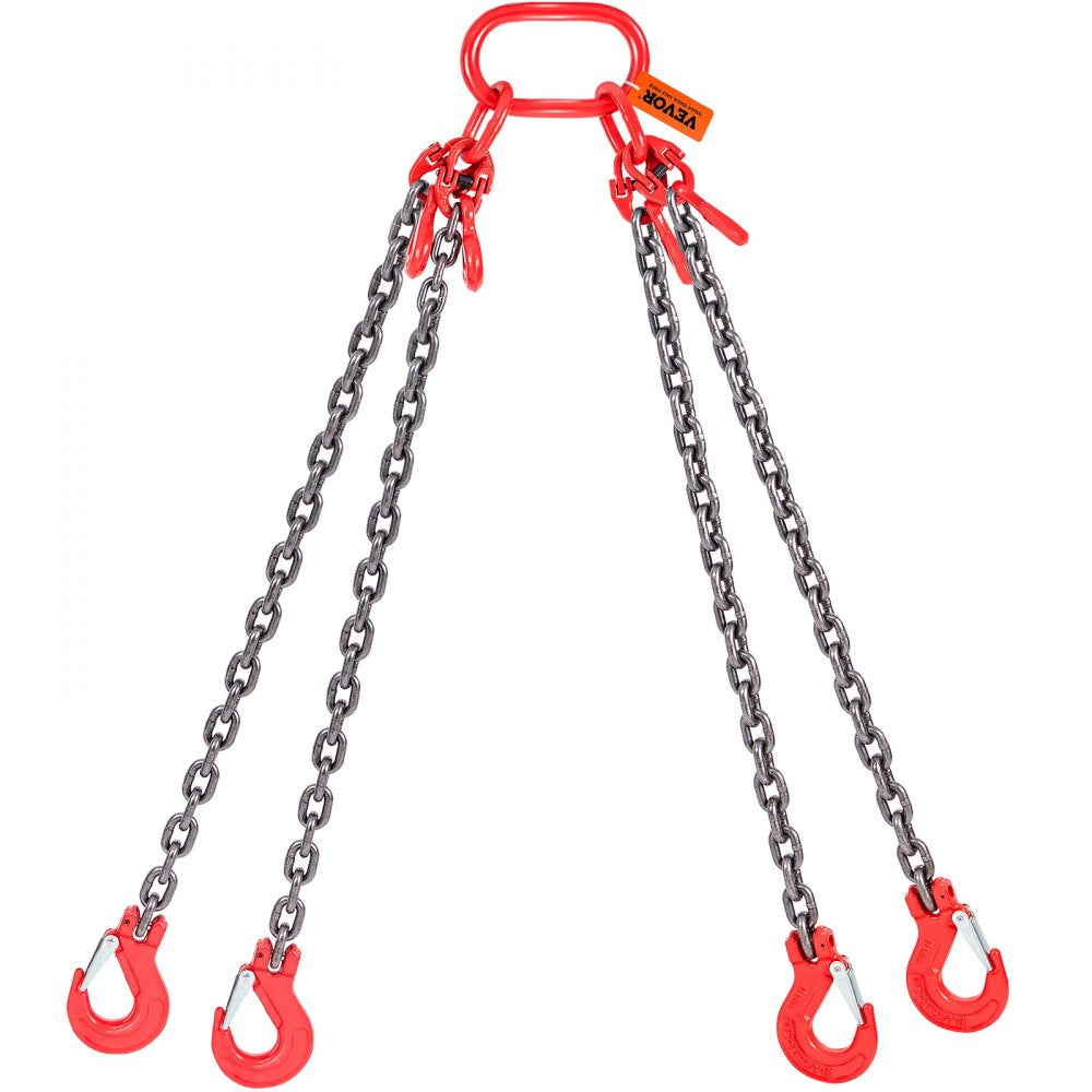VEVOR Chain Sling, 5/16 inch x 5 ft Lifting Chains with Hooks, G80 Engine Chain Hoist Lifts, 11000 lbs/5 Ton Lifting