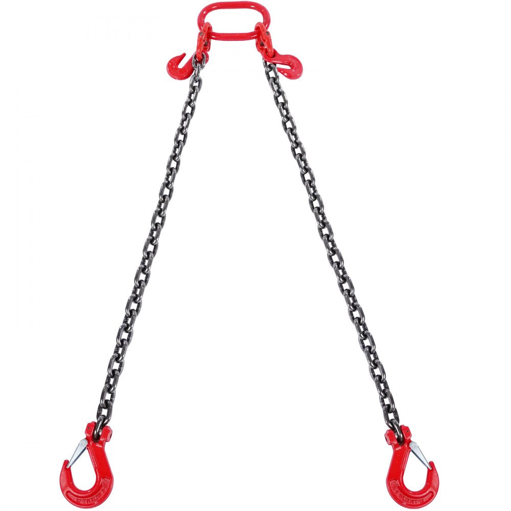 VEVOR Chain Sling, 3/8 inch x 6 ft Lifting Chains with Hooks, G80 Engine Chain Hoist Lifts, 11000 lbs/5 Ton Lifting