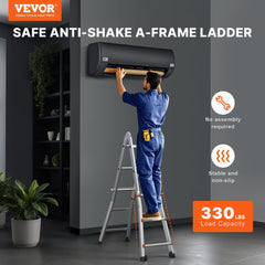 VEVOR Telescoping Ladder A Frame, 11 FT Compact Aluminum Extension Ladder, Multi-Function Portable Collapsible RV