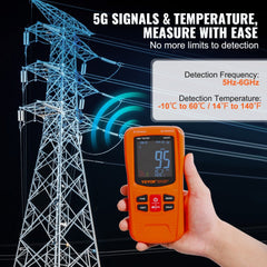 VEVOR 3-in-1 EMF Meter, 5Hz-6GHz, Handheld Rechargeable Electromagnetic Field Radiation Detector, Digital LCD EMF