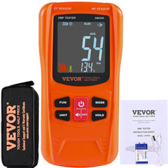 VEVOR 3-in-1 EMF Meter, 5Hz-6GHz, Handheld Rechargeable Electromagnetic Field Radiation Detector, Digital LCD EMF