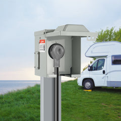 VEVOR 30 Amp RV Power Outlet Box, 125 Volt, Enclosed Lockable Outdoor RV Receptacle Box, NEMA TT-30R Weatherproof