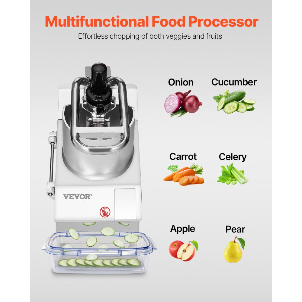 VEVOR Food Processor & Vegetable Chopper, 2 Feeding Holes Food-Grade Stainless Steel Food Processor Chopper with