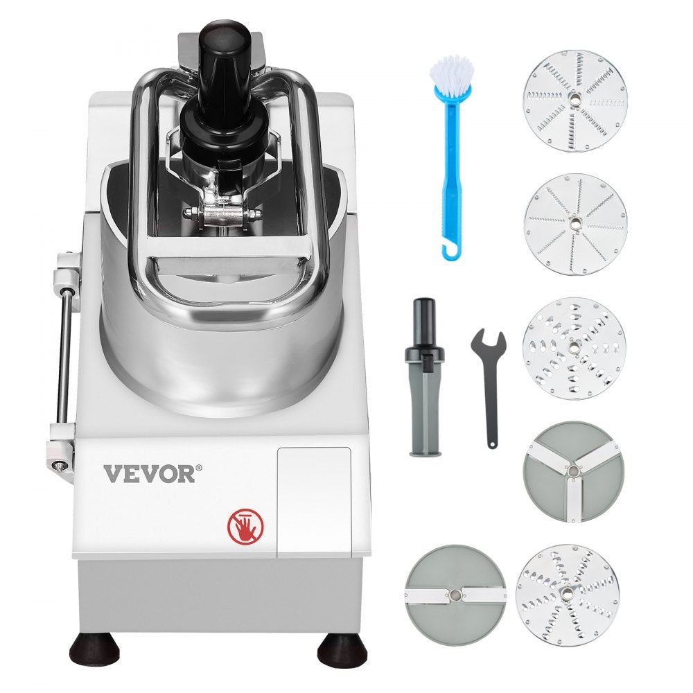 VEVOR Food Processor & Vegetable Chopper, 2 Feeding Holes Food-Grade Stainless Steel Food Processor Chopper with