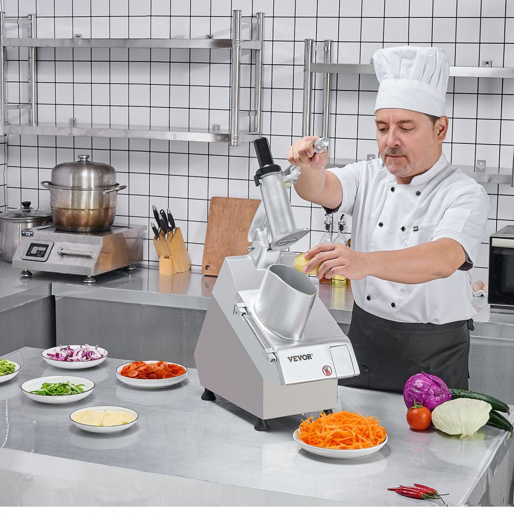 VEVOR Food Processor & Vegetable Chopper, 2 Feeding Holes Food-Grade Stainless Steel Food Processor Chopper with