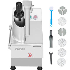 VEVOR Food Processor & Vegetable Chopper, 2 Feeding Holes Food-Grade Stainless Steel Food Processor Chopper with