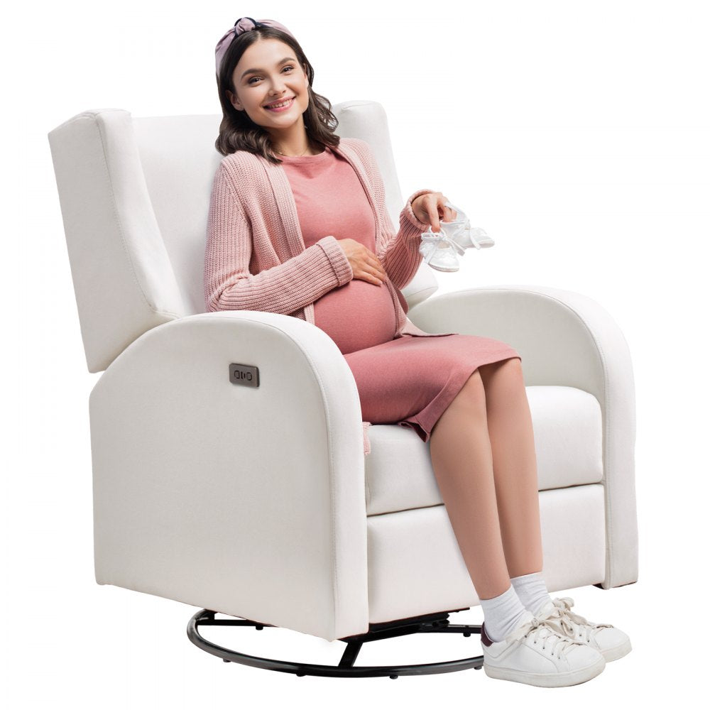 VEVOR Electronic Power Recliner and Swivel Glider, 250 lbs Weight Capacity Swivel Glider Recliner Chair with USB Port