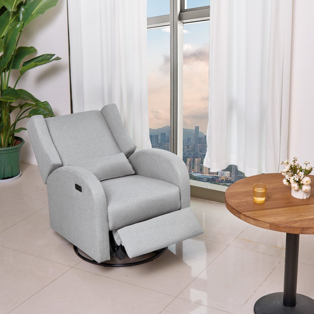 VEVOR Electronic Power Recliner and Swivel Glider, 250 lbs Weight Capacity Swivel Glider Recliner Chair with USB Port