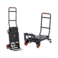 VEVOR Aluminum Hand Truck, 2 in 1, 300 lbs Load Capacity, Heavy Duty Industrial Convertible Folding Hand Truck and